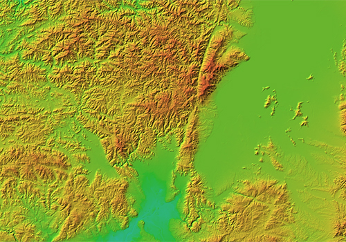 地理院地図(色別標高図)