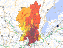 花折断層震度分布マップ